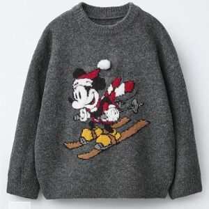 Zara Kids Gray Sweater with Mickey Design
